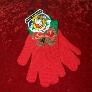 🖐5/$25NWT Christmas stretchy gloves with bow